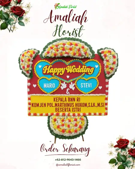 Papan Bunga Pernikahan Bulik